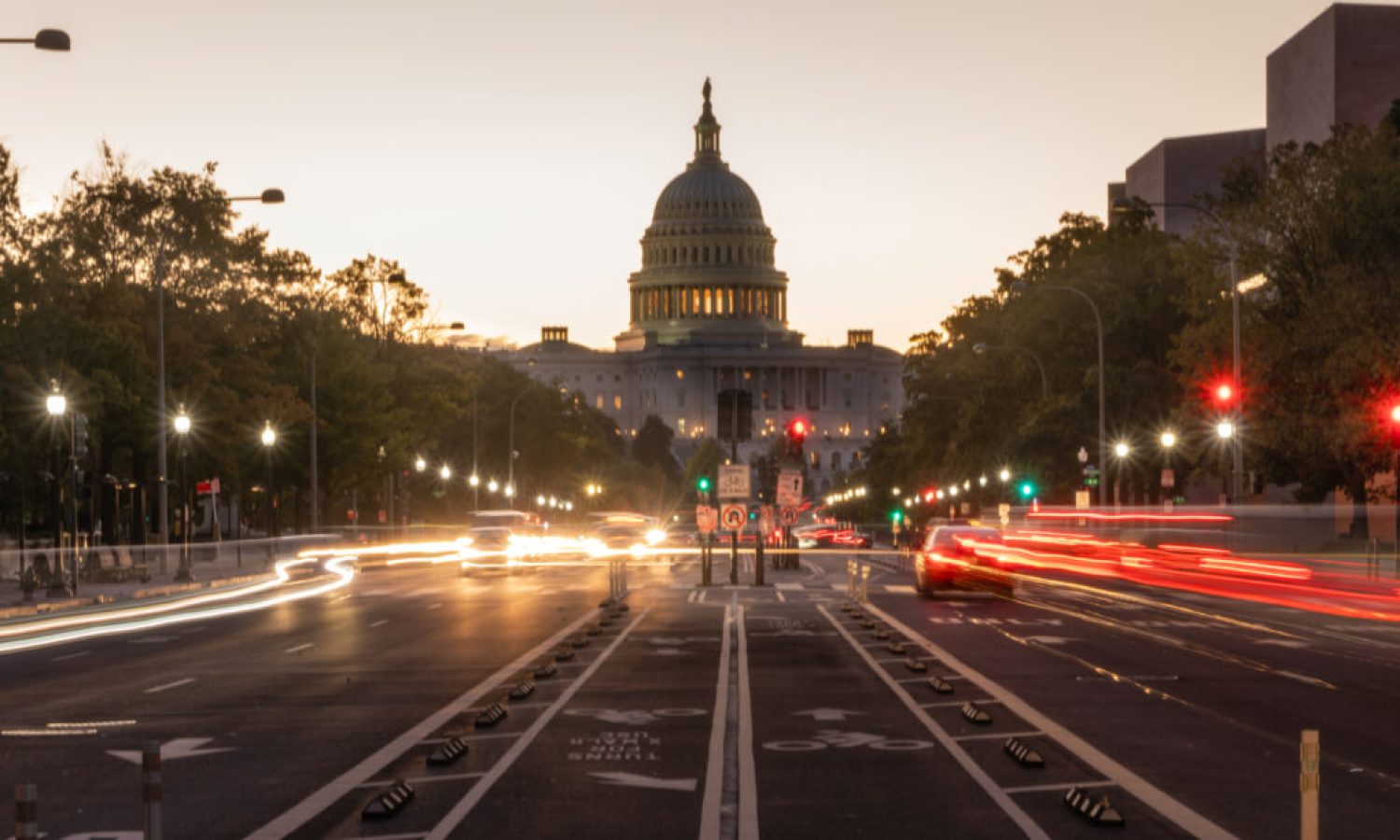 Early Morning Traffic Pennsylvania Avenue District of Columbia N