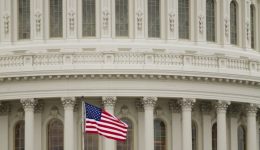 Washington, DC, USA,American Flag on the Capitol Building